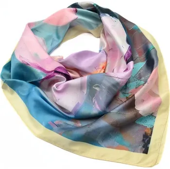 Šátek Šátek - modro-fialový s květy