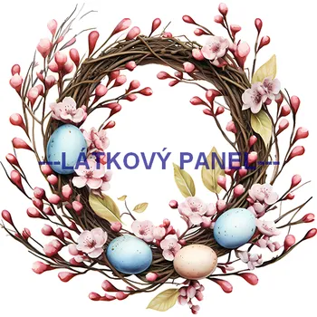 Látkový panel - Věneček jarní - VE-101 Velikost: 20x20cm, Materiál: Mikroplyš