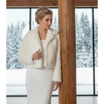 Prošívaný dámský kožíšek - ivory: BF-242 Vybraná velikost: 5XL