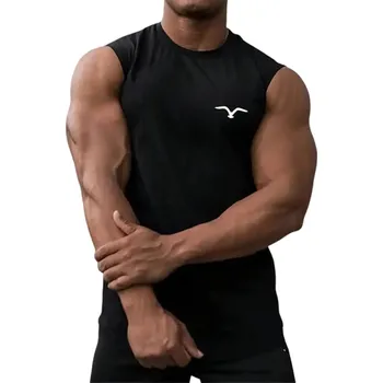 Pánské tílko Pánské tílko jednobarevné s kulatým výstřihem O Potisk letícího ptáka Polyester Lehký letní top na sport volný čas černá S