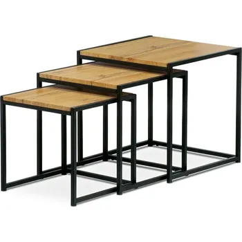 Konferenční stolek Sada stolků konferenčních Dub Divoký/černý lak AF-3003 OAK