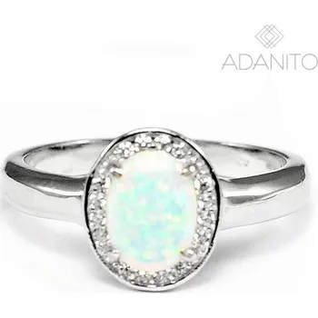 Prsten Stříbrný opálový prsten se zirkony