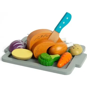 Dětská kuchyňka BIGJIGS Sada - Pečené kuře se zeleninou