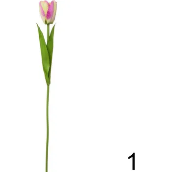 umělá květina Tulipán 1 květ 48 cm, žluto-růžová