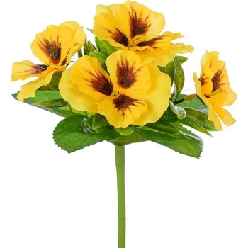 umělá květina Maceška 22 cm, žlutá