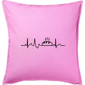 Polštář Ekg chleba - Polštář 50x50 - 50x50 - Pouze potah ( Růžová )