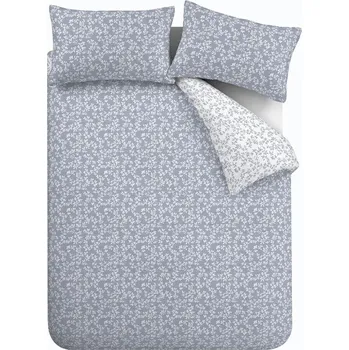 Povlečení Modro-bílé bavlněné povlečení na jednolůžko 135x200 cm Shadow Leaves – Bianca ID_1609902