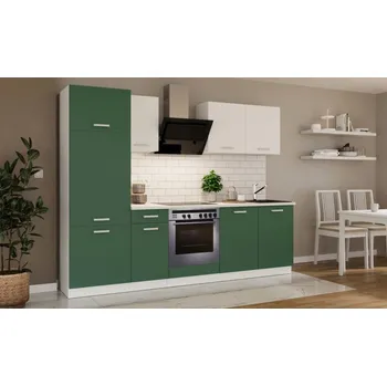 Kuchyňská pracovní deska Rovná kuchyňská linka 260/260 cm ZAIRA - zelená / bílá