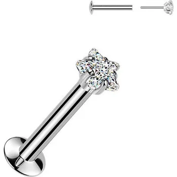 Piercing Šperky4U Piercing do brady hvězdička - PUSH IN labreta - LB1142