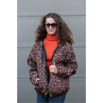 Dámská casual bunda Bunda obous. LEOPAR. Escandelle Paris 3190 barva: hnědá , velikost: L