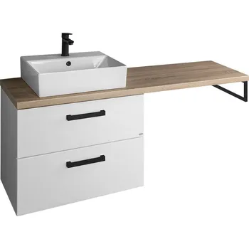 Koupelnový nábytek Aqualine VEGA sestava koupelnového nábytku, š. 145 cm, bílá/dub platin - VG083-02