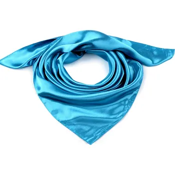 Šátek Saténový šátek jednobarevný 60x60 cm, velké, 5 modrá azuro
