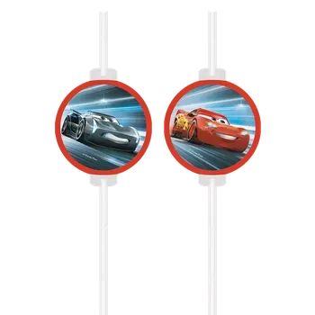 Papírová brčka Auta 4ks