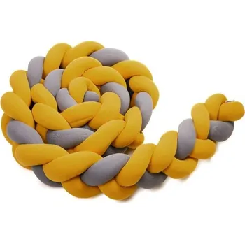 Dětsný nábytek T-Tomi Pletený mantinel 180cm - mustard + anthracite