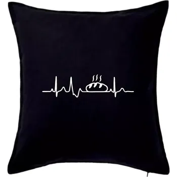 Polštář Ekg chleba - Polštář 50x50 - 50x50 - Pouze potah ( Černá )