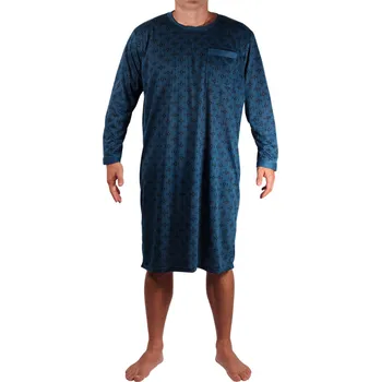 Pánská noční košile Bohouš pánská noční košile dlouhý rukáv 3XL petrolejová