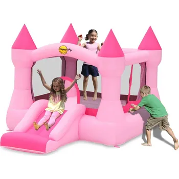 Skákací hrad Happy Hop - Skákací nafukovací hrad se skluzavkou růžový