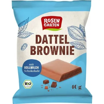 Čokoláda Rosengarten Datlové brownies s mléčnou čokoládou 40 g bio BIO VEGETARIAN Množství: 1 ks