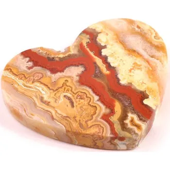 Sběratelství Kabošon srdce Crazy Lace Achát č.8060 (34x40x7mm)