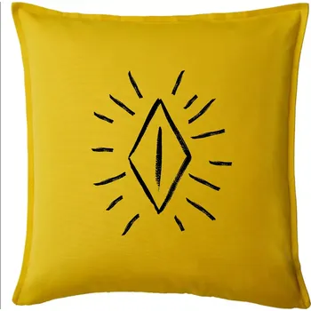 Polštář Dámské přirození zarostlé - Polštář 50x50 - 50x50 - Pouze potah ( Žlutá )