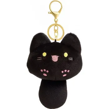 Flamenco Mystique Plyšová kočka s ocasem - přívěsek na klíče - černá BRL364CZ