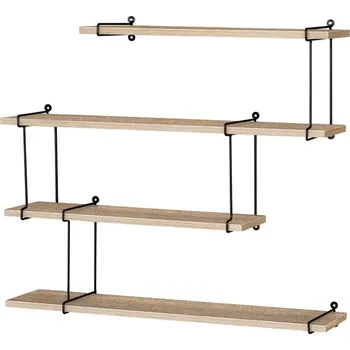 police Polička nástěnná dub/černá P-065 OAK