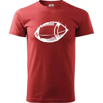 Pánské tričko Americký fotbal míč skica - Klasické pánské triko vyšší gramáže - S ( Bordó )