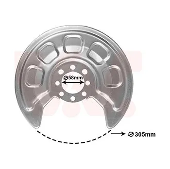 Brzdový kotouč Ochranný plech proti rozstřikování, brzdový kotouč VAN WEZEL 5867375