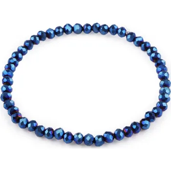 Náramek Náramek pružný z broušených korálků, malé, 9 modrá safírová AB