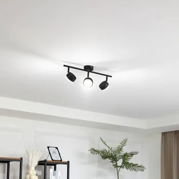 Svítidlo Lindby Stropní světlo Jyla, 3 žárovky, matná černá černá matná 3 x 11 W LED - Doprava zdarma