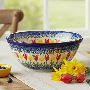 Keramická mísa / salátová mísa Ceramika Artystyczna Bolesławiec 1 l - dek. 2600X