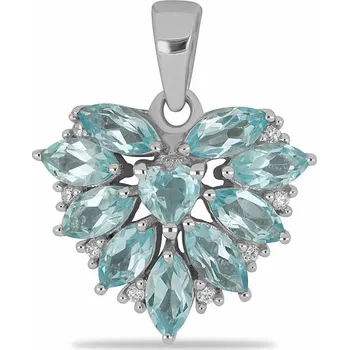 Přívěsek Přívěsek stříbrný s Blue Sky topazy a zirkony Ag 925 043063 BT 1,7 cm, 3,1 g