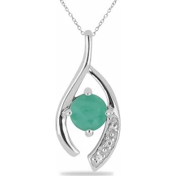 Přívěsek Přívěsek stříbrný s broušeným smaragdem a zirkony Ag 925 021831 EM 1,7 cm, 1,3 g