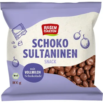 Sušená potravina Rosengarten Sultánky v mléčné čokoládě 100 g bio BIO Množství: 1 ks