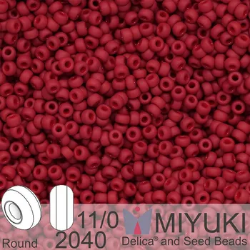Korálek Korálky Miyuki Round 11/0. Barva 2040 Matte Metallic Brick Red. Balení 5g.