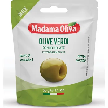 Sušená potravina Madama Oliva Snack zelené olivy bez pecky 30g