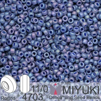 Korálek Korálky Miyuki Round 11/0. Barva 4703 Opaque Glazed Frosted Rainbow Bayberry . Balení 5g.