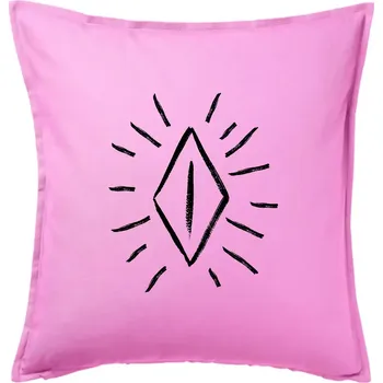 Polštář Dámské přirození zarostlé - Polštář 50x50 - 50x50 - Pouze potah ( Růžová )