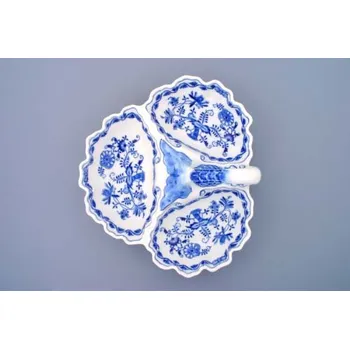 Cibulák kabaret 3-dílný, originální cibulákový porcelán Dubí, cibulový vzor,