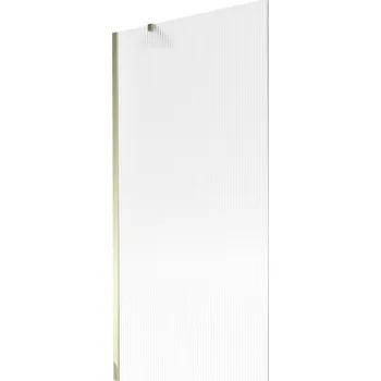 Vanová zástěna Mexen Next, vanová zástěna 1-křídlová 90 x 150 cm, fixní křídlo, 6 mm sklo s pruhy, zlatý lesklý profil, 895-090-000-00-09-50