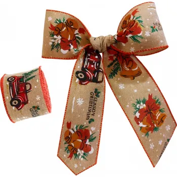 Stuha Flamenco Mystique Vánoční stuha na mašli, vánoční dárková stuha 6,3 cm x 2 m KSN139