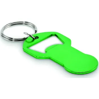 Hliníková klíčenka s otvírákem Clave - Zelená