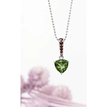 Přívěsek Vltavín přívěsek s Granáty 1,3 g