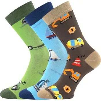 BOMA Ponožky dětské KAITO s obrázky CHLAPECKÉ mix B (3&nbsp;páry) 20-24 126197