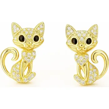Náušnice Flamenco Mystique Náušnice z nerezové oceli pokovené 14k zlatem, Cat KST3524