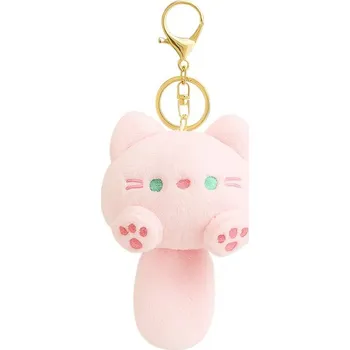 Flamenco Mystique Přívěsek na klíče, plyšové kotě s ocáskem, růžové BRL364R