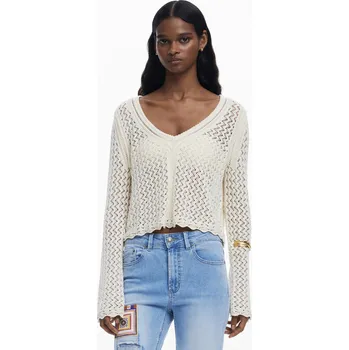 Dámský svetr Dámský svetr DESIGUAL 25SWJF23 1001 JERS FLAM Velikost: M