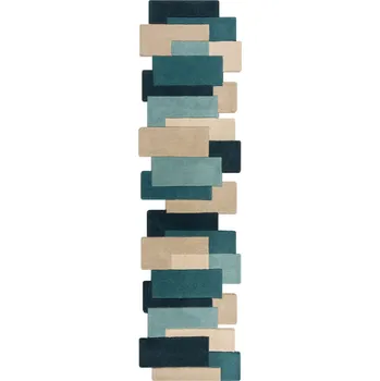 Koberec Flair Rugs Běhoun Abstract Collage Teal Rozměry koberců: 60x230