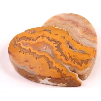 Přírodní kámen Kabošon srdce Crazy Lace Achát č.8061 (32x36x8mm)