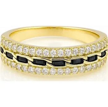 Prsten Flamenco Mystique Prsten z chirurgické oceli pokovený 14karátovým zlatem PST988, velikost prstenu: US6 EU11 Velikost prstenu: US6 EU11